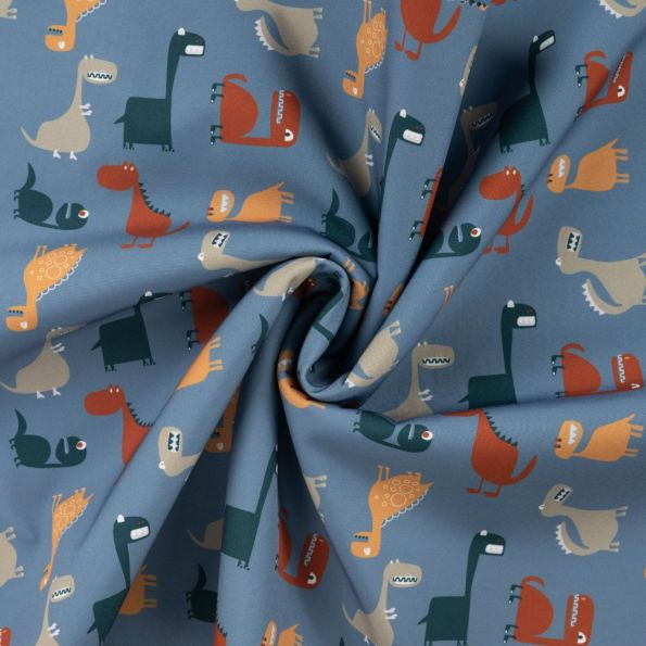 Dino sur fond bleu denim
